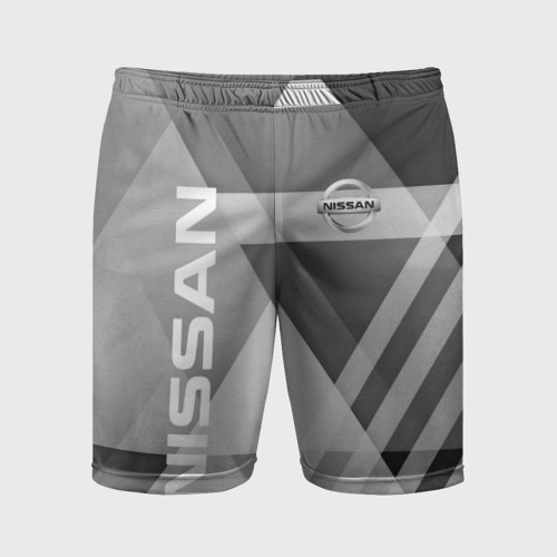 Мужские шорты спортивные с принтом NISSAN, вид спереди #2