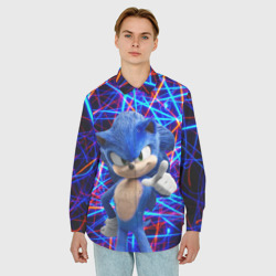 Мужская рубашка oversize 3D Sonic тычет пальцем - фото 2
