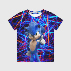 Детская футболка 3D Sonic тычет пальцем