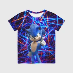 Детская футболка 3D Sonic тычет пальцем