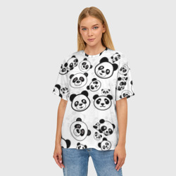 Женская футболка oversize 3D Панды - фото 2