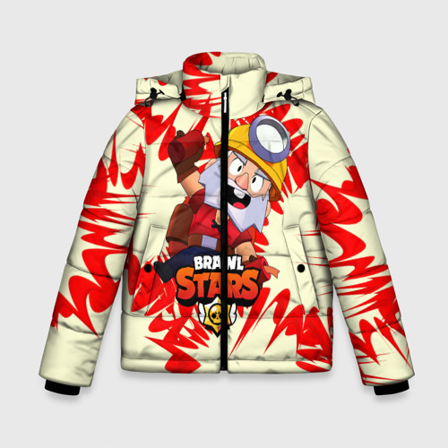 Зимняя куртка для мальчиков 3D с принтом Brawl Stars Dynamike, вид спереди #2