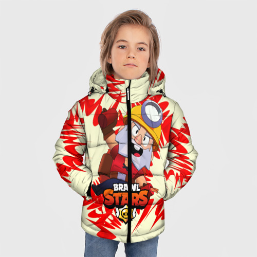 Зимняя куртка для мальчиков 3D с принтом Brawl Stars Dynamike, фото на моделе #1