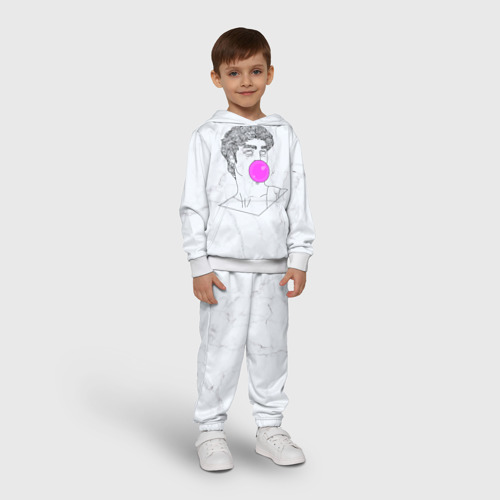 Детский костюм с толстовкой 3D Bubble gum, цвет белый - фото 3