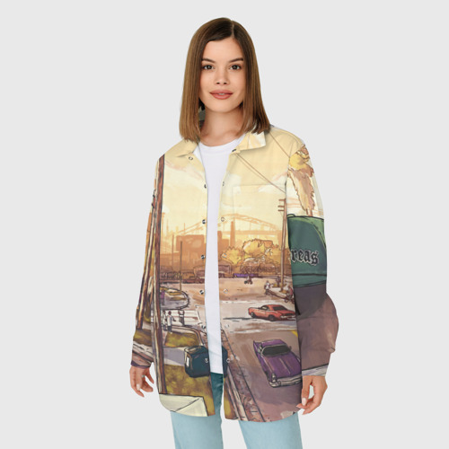 Женская рубашка oversize 3D с принтом GTA San Andreas, фото на моделе #1