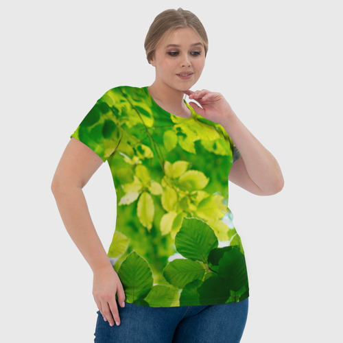 Женская футболка 3D с принтом Листья, фото #4