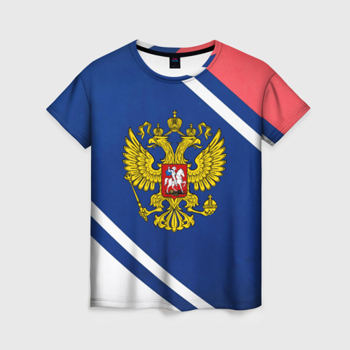 Женская футболка 3D RUSSIA SPORT, цвет 3D печать
