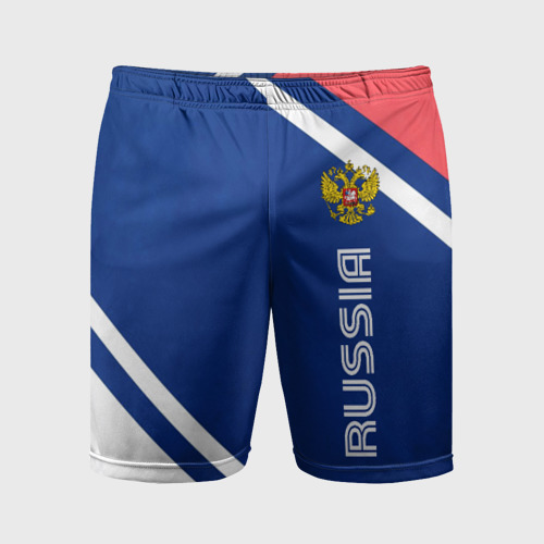 Мужские шорты спортивные Russia sport, цвет 3D печать