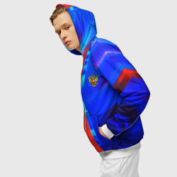 Толстовка с принтом Russia sport для мужчины, вид на модели спереди №3. Цвет основы: белый