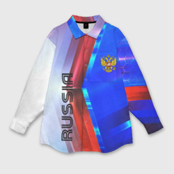 Женская рубашка oversize 3D Russia sport