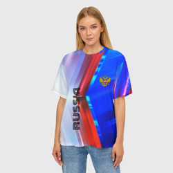 Женская футболка oversize 3D Russia sport - фото 2