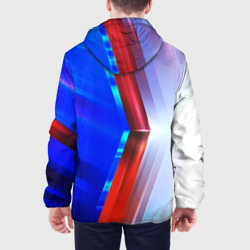 Куртка с принтом Russia sport для мужчины, вид на модели сзади №2. Цвет основы: белый