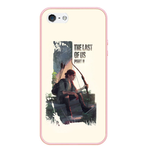 Чехол для iPhone 5/5S матовый The Last of Us 2, цвет светло-розовый