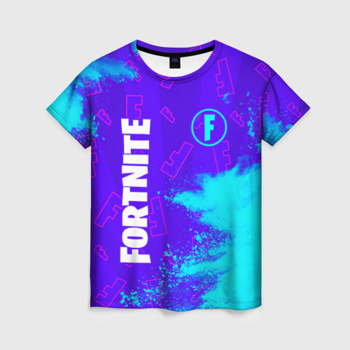 Женская футболка 3D с принтом FORTNITE / ФОРТНАЙТ, вид спереди #2