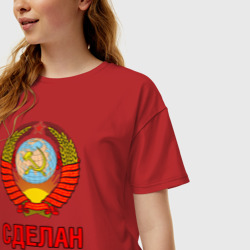 Женская футболка хлопок Oversize Сделан в СССР - фото 2