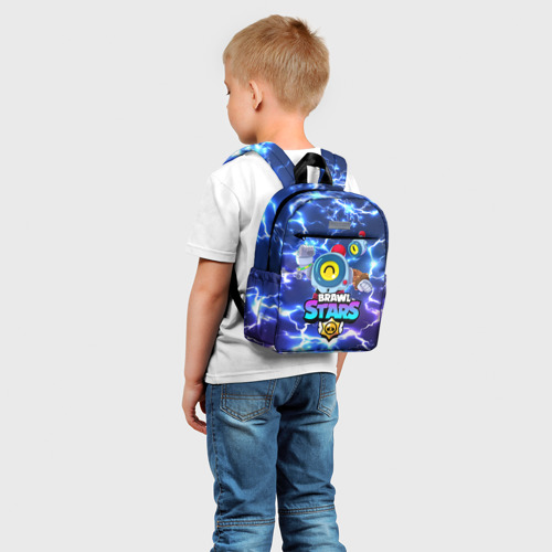 Детский рюкзак 3D с принтом БРАВЛ СТАРС НАНИ / МОЛНИИ, фото на моделе #1