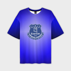 Мужская футболка oversize 3D Эвертон 1878 - blue logo