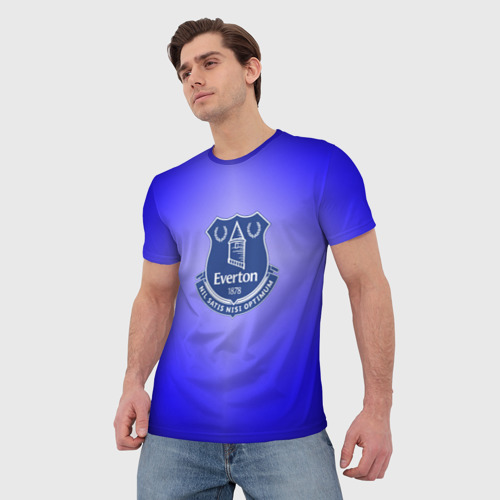 Мужская футболка 3D Эвертон 1878 - blue logo, цвет 3D печать - фото 3