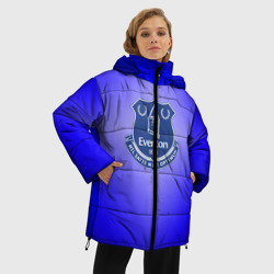 Женская зимняя куртка Oversize Эвертон 1878 - blue logo - фото 2