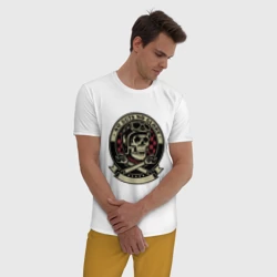 Мужская пижама с белой футболкой хлопок No guts no glory - фото 2