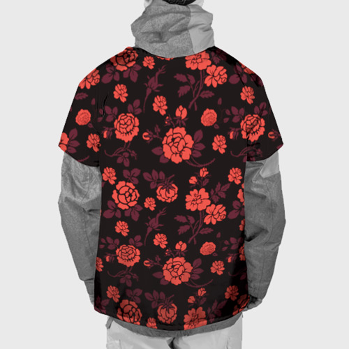 Накидка на куртку 3D Самурай в розах, цвет 3D печать - фото 2