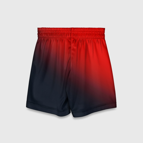 Детские спортивные шорты 3D с принтом RED, вид сзади #1
