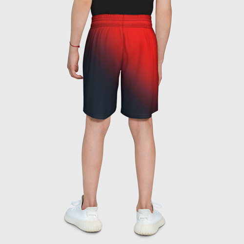 Детские спортивные шорты 3D с принтом RED, вид сзади #2