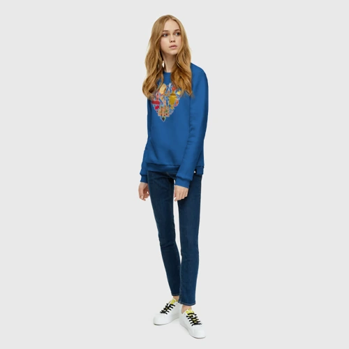 Женский свитшот хлопок с принтом LOVE RUSSIA, вид сбоку #3