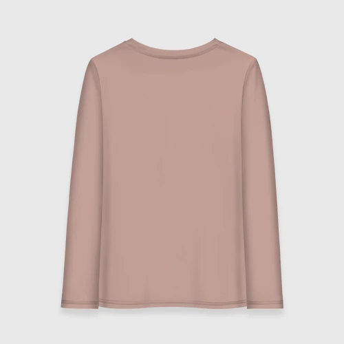 Женский лонгслив хлопок с принтом LOVE RUSSIA, вид сзади #1