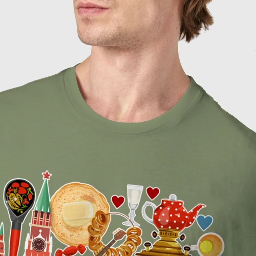 Мужская футболка хлопок с принтом LOVE RUSSIA, фото #4