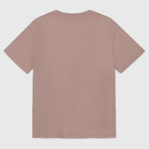 Женская футболка хлопок Oversize с принтом LOVE RUSSIA, вид сзади #1