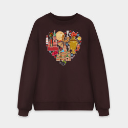 Мужской свитшот oversize без начеса хлопок LOVE RUSSIA