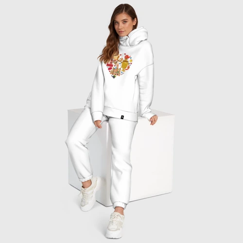 Женский костюм хлопок Oversize с принтом LOVE RUSSIA, фото #4