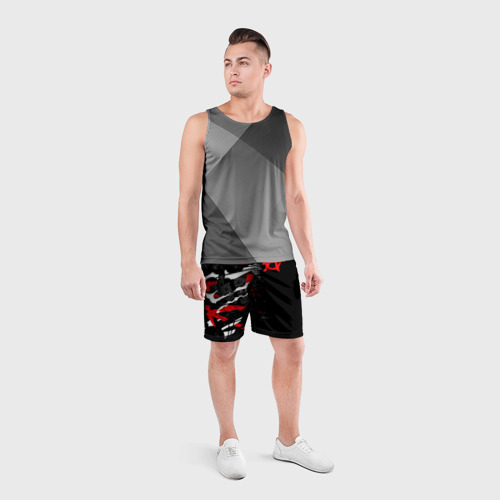 Мужские шорты спортивные Анархия, цвет 3D печать - фото 4