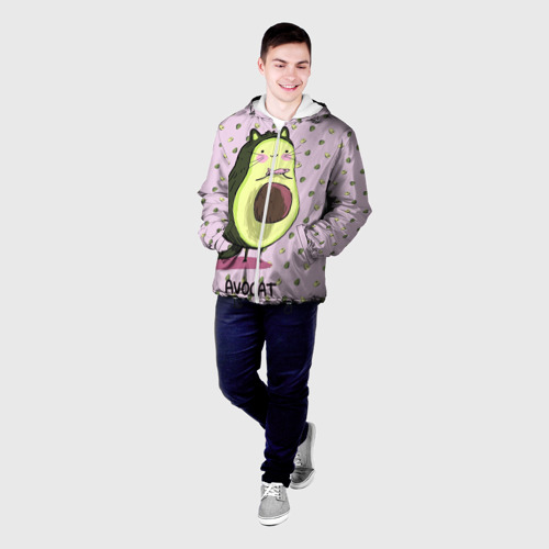 Мужская куртка 3D Авокадо Кот, цвет 3D печать - фото 3