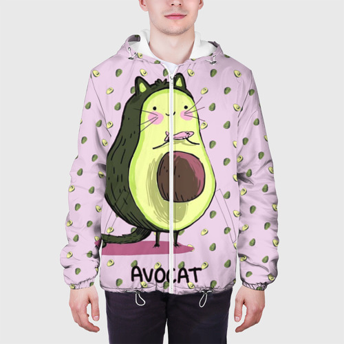 Мужская куртка 3D Авокадо Кот, цвет 3D печать - фото 4