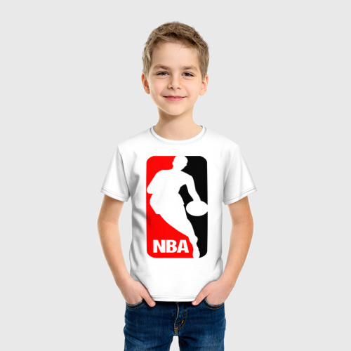 Детская футболка хлопок с принтом NBA, фото на моделе #1