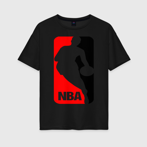 Женская футболка хлопок Oversize NBA, цвет черный