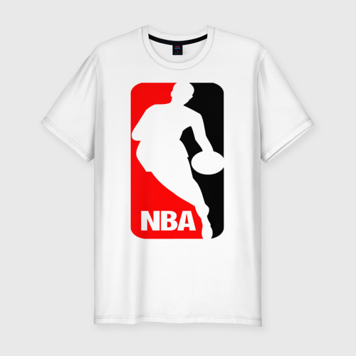 Мужская футболка приталенная из хлопка с принтом NBA, вид спереди №1