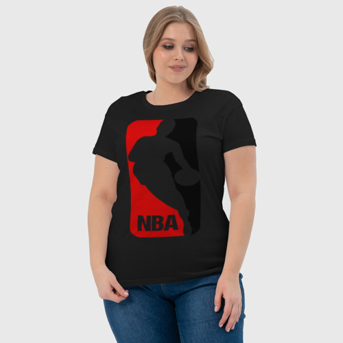 Женская футболка хлопок с принтом NBA, фото #4