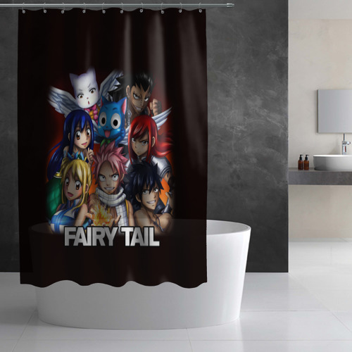 Штора 3D для ванной Fairy Tail  logo and heroes - фото 2