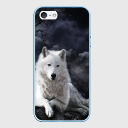 Чехол для iPhone 5/5S матовый Белый волкd