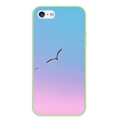 Чехол для iPhone 5/5S матовый Чайки птицы полет градиент