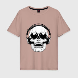 Мужская футболка хлопок Oversize Skull Music lover