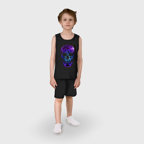 Детская пижама с шортами хлопок Illusion, цвет черный - фото 3