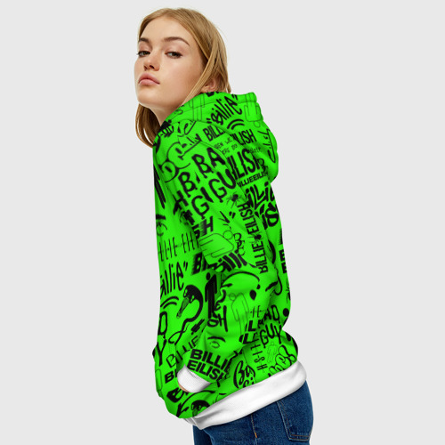 Женская толстовка 3D Billie Eilish Билли Айлиш logobombing, цвет 3D печать - фото 5