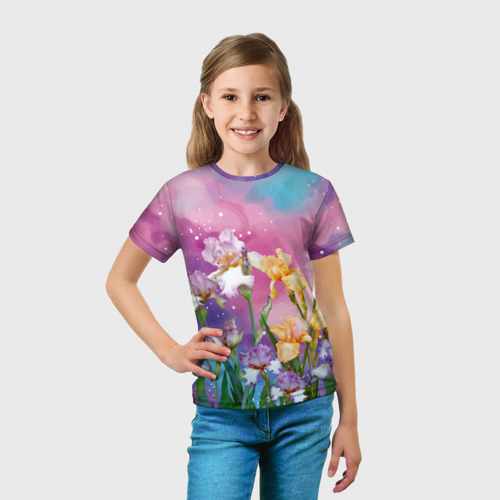 Детская футболка 3D Сказочные Ирисы, цвет 3D печать - фото 5