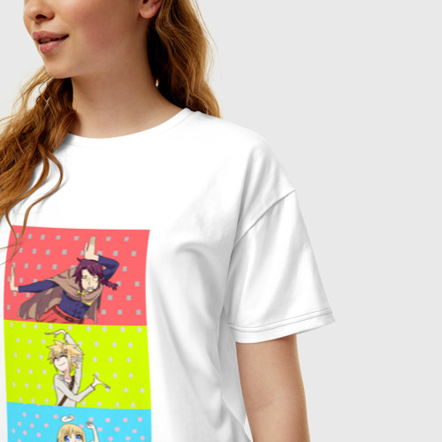 Женская футболка хлопок Oversize Межвидовые рецензенты, цвет белый - фото 3