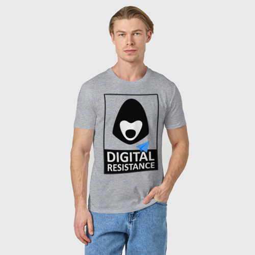 Мужская футболка хлопок Цифровое сопротивление, цвет меланж - фото 3