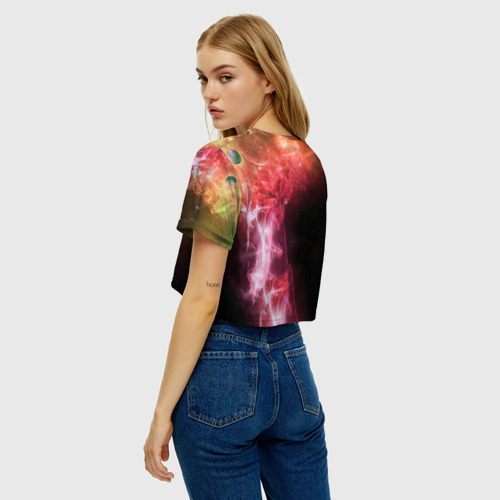 Женская футболка Crop-top 3D ПРИШЕЛЕЦ , цвет 3D печать - фото 5